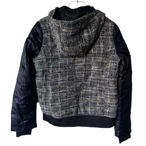 NWT Members Only Wool Blend Hooded Tweed Bomber Puff Jacket M - Picture 3 of 12